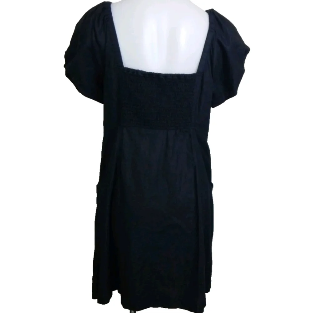 Madewell Cotton Linen Puff Sleeve Dress - Picture 4 of 4